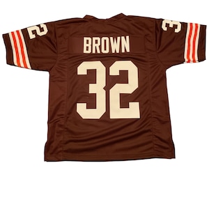 UNSIGNED CUSTOM Sewn Stitched Jim Brown Brown Jersey - M, L, XL, 2XL, 3XL