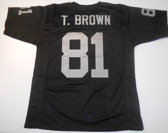 UNSIGNED CUSTOM Sewn Stitched Tim Brown Black Jersey - M, L, XL, 2XL
