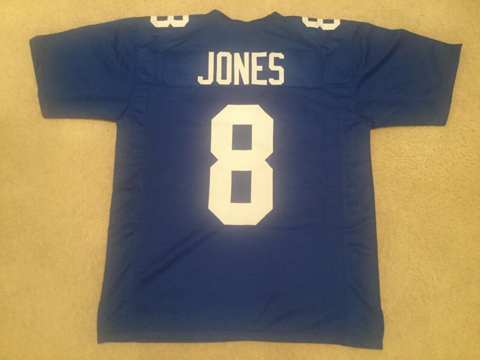 UNSIGNED CUSTOM Sewn Stitched Daniel Jones Blue Jersey M, L, XL