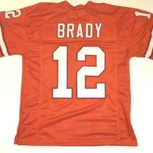 UNSIGNED CUSTOM Sewn Stitched Tom Brady Orange Jersey - M, L, XL, 2XL