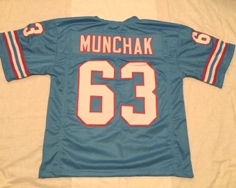 UNSIGNED CUSTOM Sewn Stitched Mike Munchak Blue Jersey - M, L, XL, 2XL