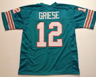 UNSIGNED CUSTOM Sewn Stitched Bob Griese Teal Jersey - M, L, XL, 2XL, 3XL