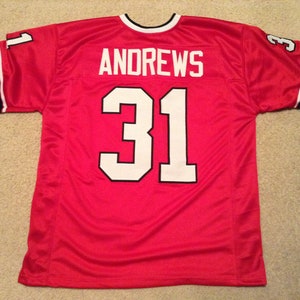 UNSIGNED CUSTOM Sewn Stitched William Andrews Red Jersey - M, L, XL, 2XL zdjęcie 1