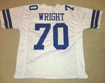 UNSIGNED CUSTOM Sewn Stitched Rayfield Wright White Jersey - M, L, XL, 2XL
