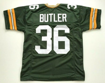 UNSIGNED CUSTOM Sewn Stitched Leroy Butler Green Jersey - M, L, XL, 2XL