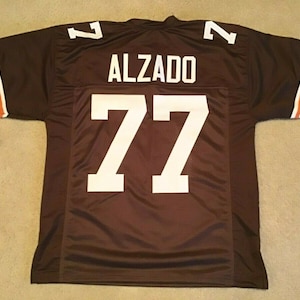 UNSIGNED CUSTOM Sewn Stitched Lyle Alzado Brown Jersey - M, L, XL, 2XL