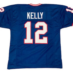 Jim Kelly Sewn Stitched Custom Blue Jersey YOUTH Sizes afbeelding 1