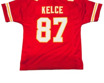Travis Kelce Sewn Stitched Custom Red Jersey YOUTH Sizes