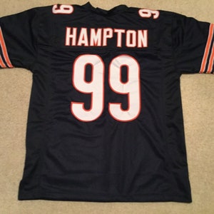 DAN HAMPTON Chicago Unsigned Custom Blue Sewn New Football Jersey