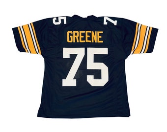 Joe Greene Sewn Stitched Custom Black Jersey YOUTH Sizes