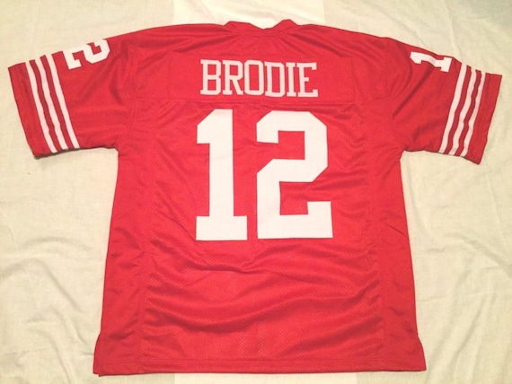 UNSIGNED CUSTOM Sewn Stitched John Brodie Red Jersey M L XL 2XL Etsy