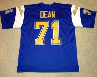 UNSIGNED CUSTOM Sewn Stitched Fred Dean Blue Jersey - M, L, XL, 2XL
