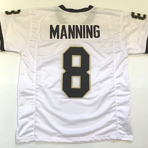 UNSIGNED CUSTOM Sewn Stitched Archie Manning White Jersey - M, L, XL, 2XL