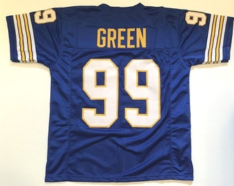 UNSIGNED CUSTOM Sewn Stitched Hugh Green Blue Jersey - M, L, XL, 2XL