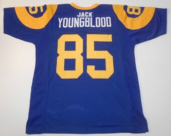 UNSIGNED CUSTOM Sewn Stitched Jack Youngblood Blue or White Jersey - M, L, XL, 2XL, 3XL