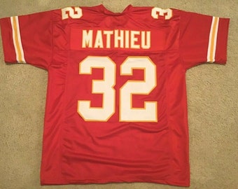 UNSIGNED CUSTOM Sewn Stitched Tyrann Mathieu Red Jersey - M, L, XL, 2XL