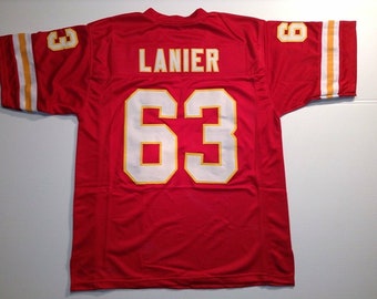 UNSIGNED CUSTOM Sewn Stitched Willie Lanier Red Jersey - M, L, XL, 2XL