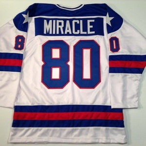 1980 Miracle on Ice USA Hockey Sewn White Custom Jersey M to 2xl