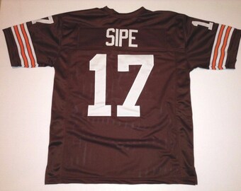 UNSIGNED CUSTOM Sewn Stitched Brian Sipe Brown Jersey - M, L, XL, 2XL, 3XL