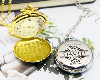 Custom Pocket Watch,Groomsmen Gifts,Best Man Gift,Engraved Pocket watch,Wedding Gifts, Best Man Gifts,Men's Gifts,Christmas Gifts For Him