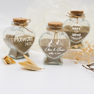Custom Honeymoon Keepsake Sand Jar, Honeymoon Sand Bottle, Honeymoon Gifts, Gifts for Bride, Vacation Sand Keepsake, Vacation Sand Bottle