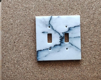 2 Gang Toggle Lichtschalter Platte, Lila Marmor Handmade