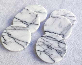 Sottobicchiere circolare in marmo LILLA (4 pezzi o 6 pezzi) + con tappo di sughero