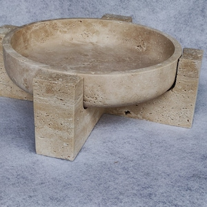 TRAVERTINE Large Serving Bowl (With Cross Legs 30.5X10)cm.