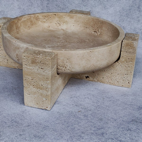 TRAVERTINE Large Serving Bowl (With Cross Legs 30.5X10)cm.