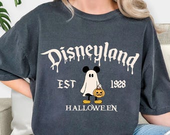 Retro Disneyland Est 1928 Halloween Mickey Ghost Shirt, Disneyland Halloween Shirt, Disney Mickey Halloween Shirt, Comfort Colors® Ghost Tee
