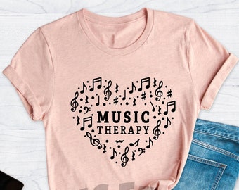 Music Therapy Shirt, Music Therapy Heart Shirt, Music Therapist Shirt, Music Session Gift, Music Therapist Gifts, Music Teacher Shirt