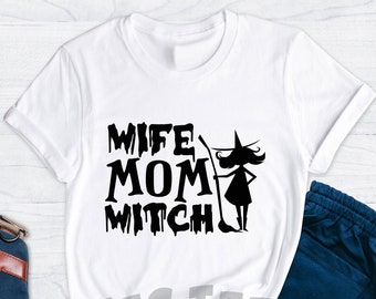 Wife Mom Witch Shirt, Halloween Gift for Mom, Gift for Wife, Halloween Family, Witch Shirt for Mom Funny Halloween Shirt, Witches Brew