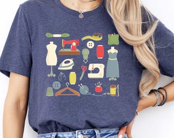 Sewing Shirt, Sewing Machine Tee,  Preppy Sewing Tshirt, Sewing Lover Gift, Funny Quilting Shirt, Needle Worker, Shirt For Quilter
