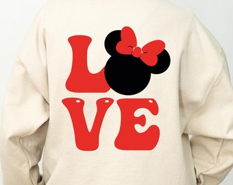 Minnie Love Sweatshirt, Minnie Mouse Shirt, Disney Trip Sweatshirt, Disney Minnie Shirt, Disney Sweatshirt, Disney Women Sweatshirt