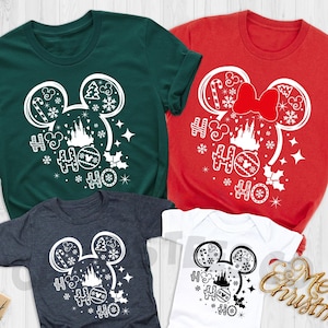 Disney Christmas Ho Ho Ho Shirt, 2024 Disney Christmas Shirts, Matching Disney Vacation Shirt, Disney Castle Christmas Shirt, Mickey Xmas