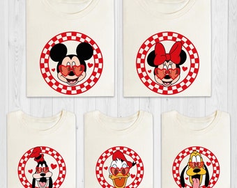 Disney Valentine’s Day Mickey Co Character Shirts, Disney Friends Valentines Day Shirt, Mickey Minnie Donald Daisy Goofy Pluto Love Sweaters