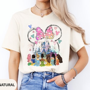 Retro Disney Princess Shirt, Watercolor Magic Castle Princess Shirt, Disney Trip T-Shirt, Disney Princess, Disneyworld Princess Girls Gift