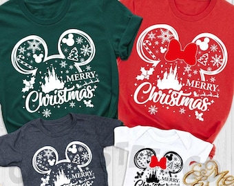 Disney Christmas Shirt, 2026 Disney Christmas Shirts, Matching Disney Vacation Shirt, Disney Castle Christmas Shirt, Merry Christmas Sweater