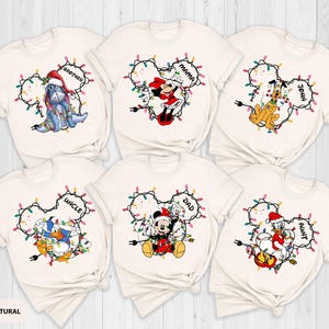 Christmas Custom Disney All Characters Shirts, Personalized 2025 Disney Christmas Shirt, Matching Family Christmas Tees, Holiday Disney Trip