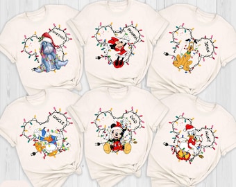Christmas Custom Disney All Characters Shirts, Personalized 2025 Disney Christmas Shirt, Matching Family Christmas Tees, Holiday Disney Trip