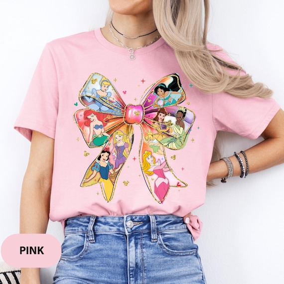 Disney Princess Coquette Shirt, Princess Bow Shirt, Princess Ribbon Tee, Cute Princess Shirt, Disney Princess Gift, Disney Women Shirt