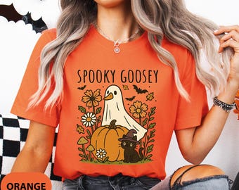 Just a Spooky Goose Halloween Shirt, Halloween Goose Shirt, Spooky Season Shirt, Halloween Silly Goose Shirt, Halloween Gift, Spooky Goosey