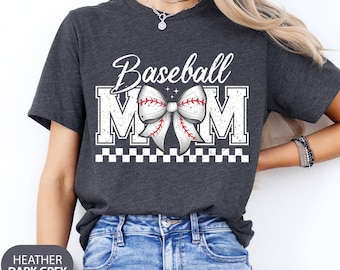 Coquette Baseball Shirt, Baseball Bow Shirt, Baseball Mom T Shirt, Baseball Season Tee, Game Day Tee, Baseball Lover Tee, Cute Baseball Mama