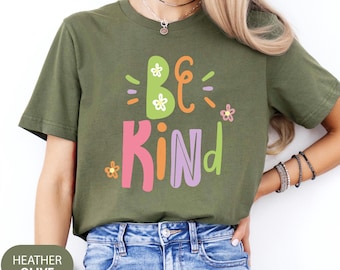 Be Kind Floral Tee, Positive Message Shirt, Floral Inspirational T-Shirt, Trendy Motivational Shirt, Christian Be Kind Shirt, Kindness Shirt