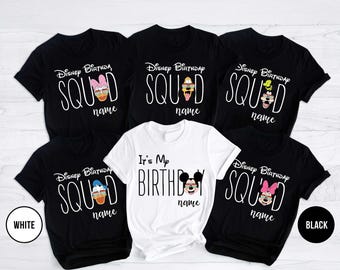 Personalized Disney Birthday Squad Shirt, Custom Sunglass Disney Family Birthday Matching Tees, Family Matching Birthday Shirt