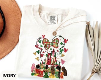 Comfort Colors® Disney Princess Castle Christmas Shirt, Disney Christmas Shirt, Princess Christmas Shirt, Christmas Castle, Girly Xmas Gift