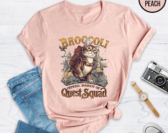 Onyx Storm Quest Squad Broccoli Shirt, Fourth Wing Shirt, Broccoli Cat T Shirt, Ridoc Romantasy Fan Shirt, Dragon Rider Tee, Bookish Tee