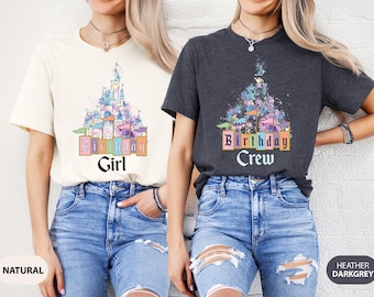 Disney Watercolor Castle Birthday Girl Shirt, Disney Bday, WDW Disneyland Girls Birthday Trip Tee, Birthday Crew Shirt, Birthday Girl Shirt
