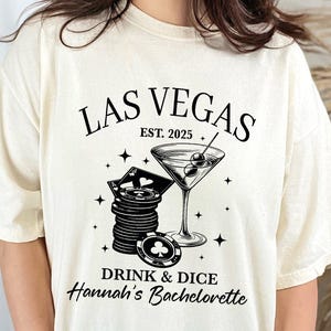 Las Vegas Bachelorette Shirt, Retro Casino Bach Trip Tee, Poker Dice Bachelorette Party Comfort Colors® Shirt, Drink and Dice Shirt