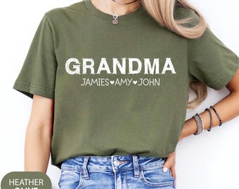 Personalized Grandma Shirt, Nana Shirt, Personalized Grandma Gift, Christmas Gift for Grandma, Grandkids Names, Customized Mother's Day Gift